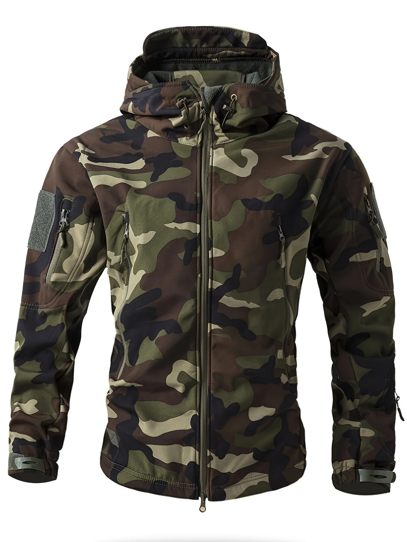 Warm Fleece Hooded Windbreaker Jacket, Men's Casual Zip Up Jacket Coat For Fall Winter Outdoor Hiking Camping Cycling - Image 3