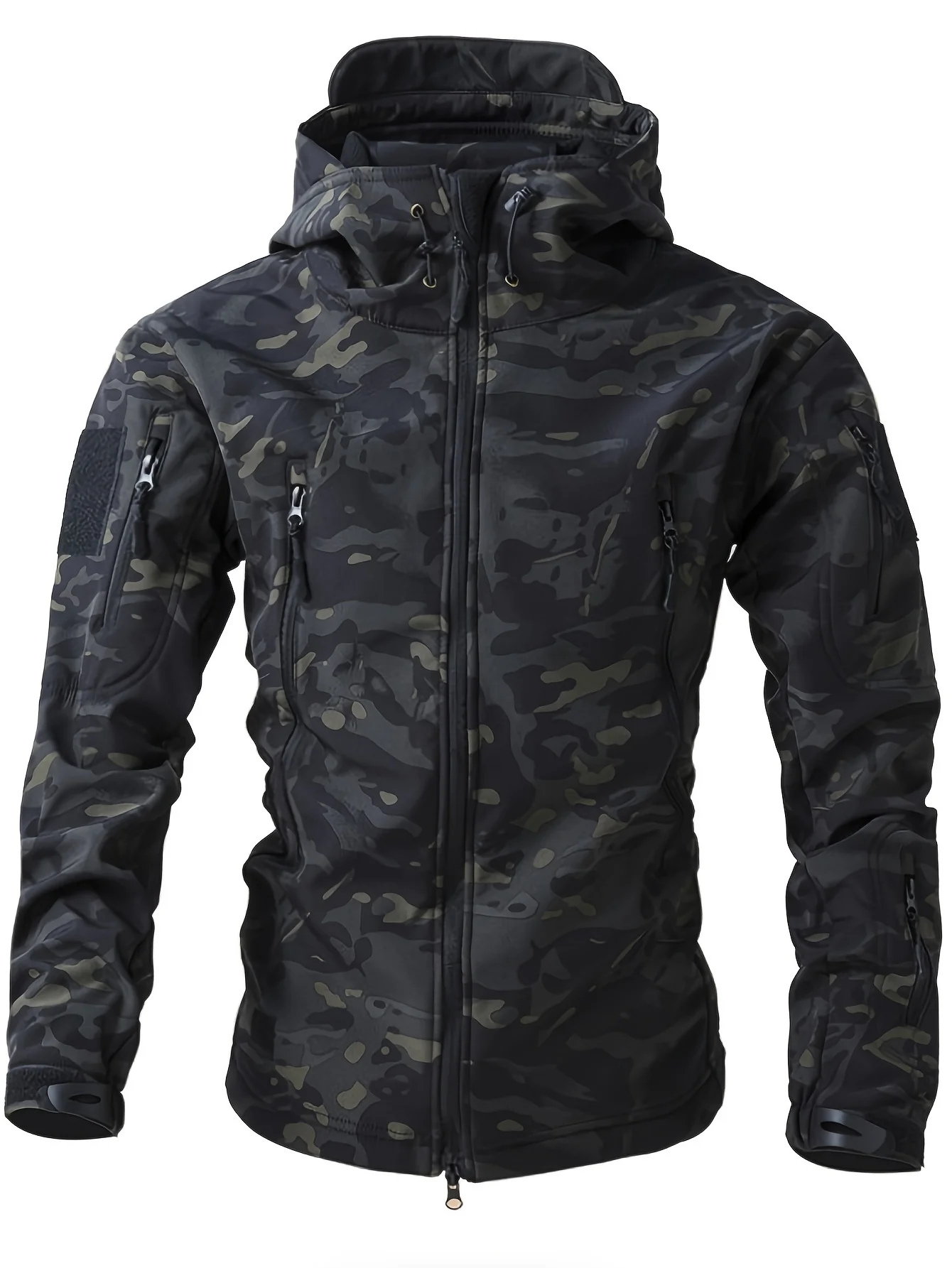 Warm Fleece Hooded Windbreaker Jacket, Men's Casual Zip Up Jacket Coat For Fall Winter Outdoor Hiking Camping Cycling - Image 4