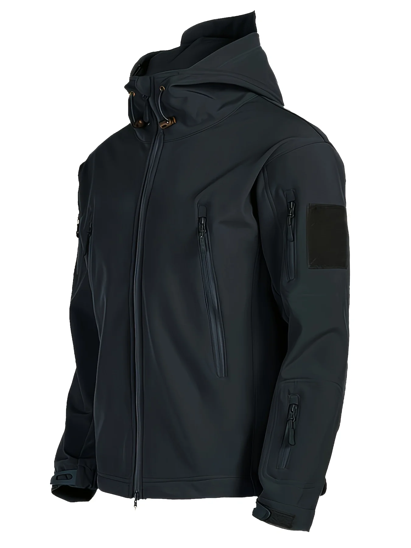 Warm Fleece Hooded Windbreaker Jacket, Men's Casual Zip Up Jacket Coat For Fall Winter Outdoor Hiking Camping Cycling - Image 7