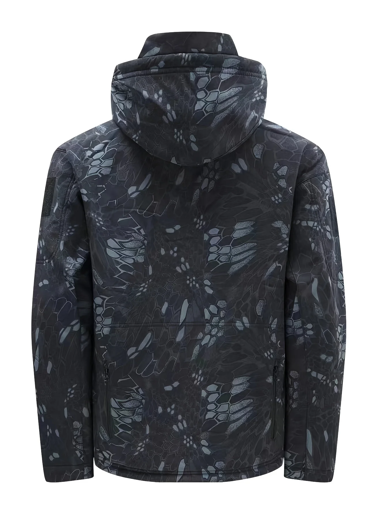 Warm Fleece Hooded Windbreaker Jacket, Men's Casual Zip Up Jacket Coat For Fall Winter Outdoor Hiking Camping Cycling - Image 8