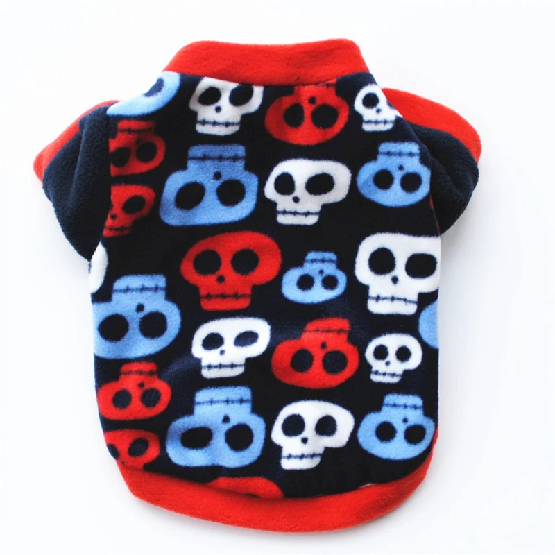 Warm Fleece Pet Dog Clothes Cute Skull Printed Pet Coat Puppy Dogs Shirt Jacket French Bulldog Pullover Camouflage Dog Clothing - Image 19