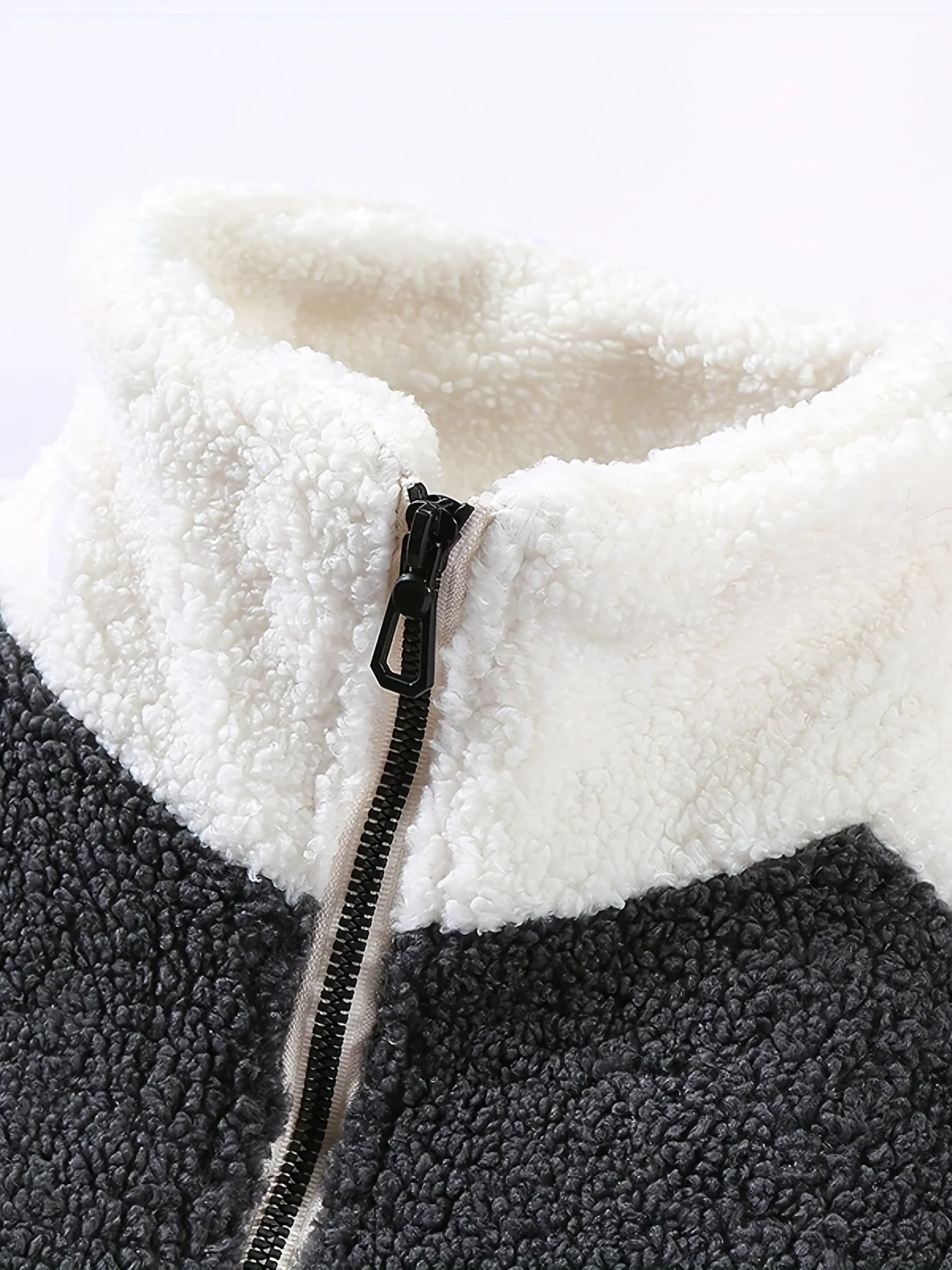 Warm Plush Fleece Jacket, Men's Casual Color Block Stand Collar Jacket Coat For Fall Winter - Image 8