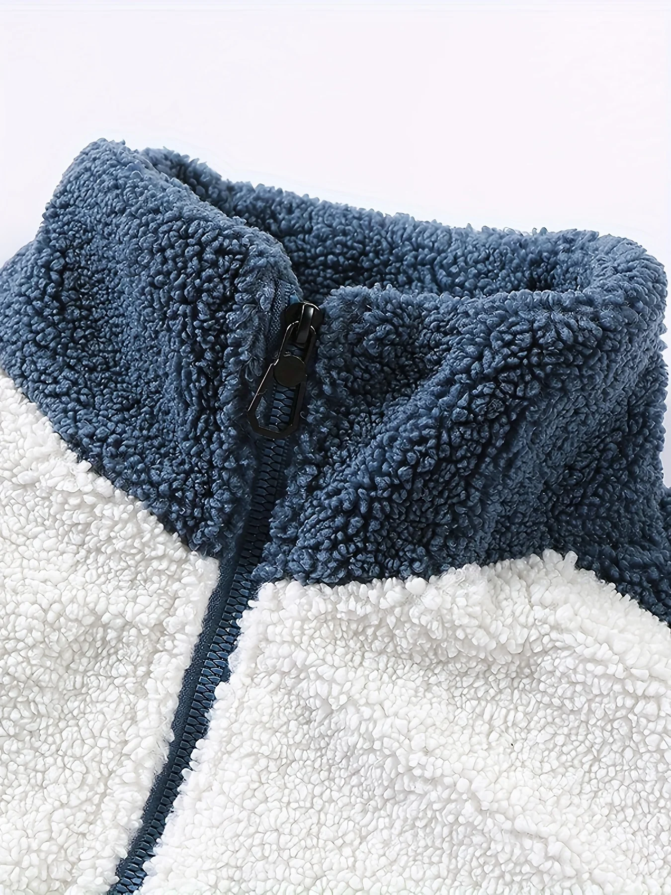 Warm Plush Fleece Jacket, Men's Casual Color Block Stand Collar Jacket Coat For Fall Winter - Image 9