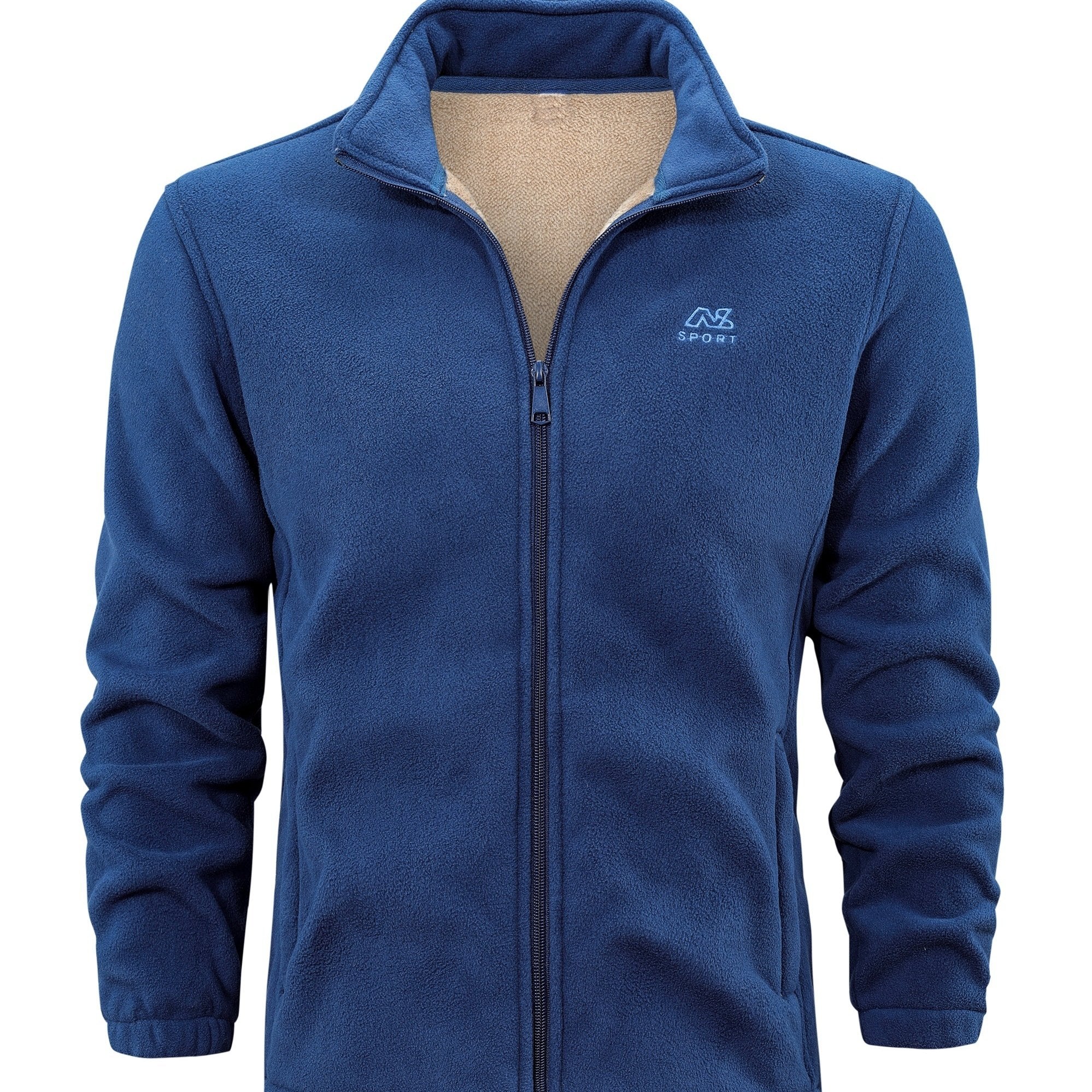 Warm Stand Collar Fleece Jacket, Men's Casual Comfortable Solid Color Zip Up Jacket Coat For Fall Winter - Image 14