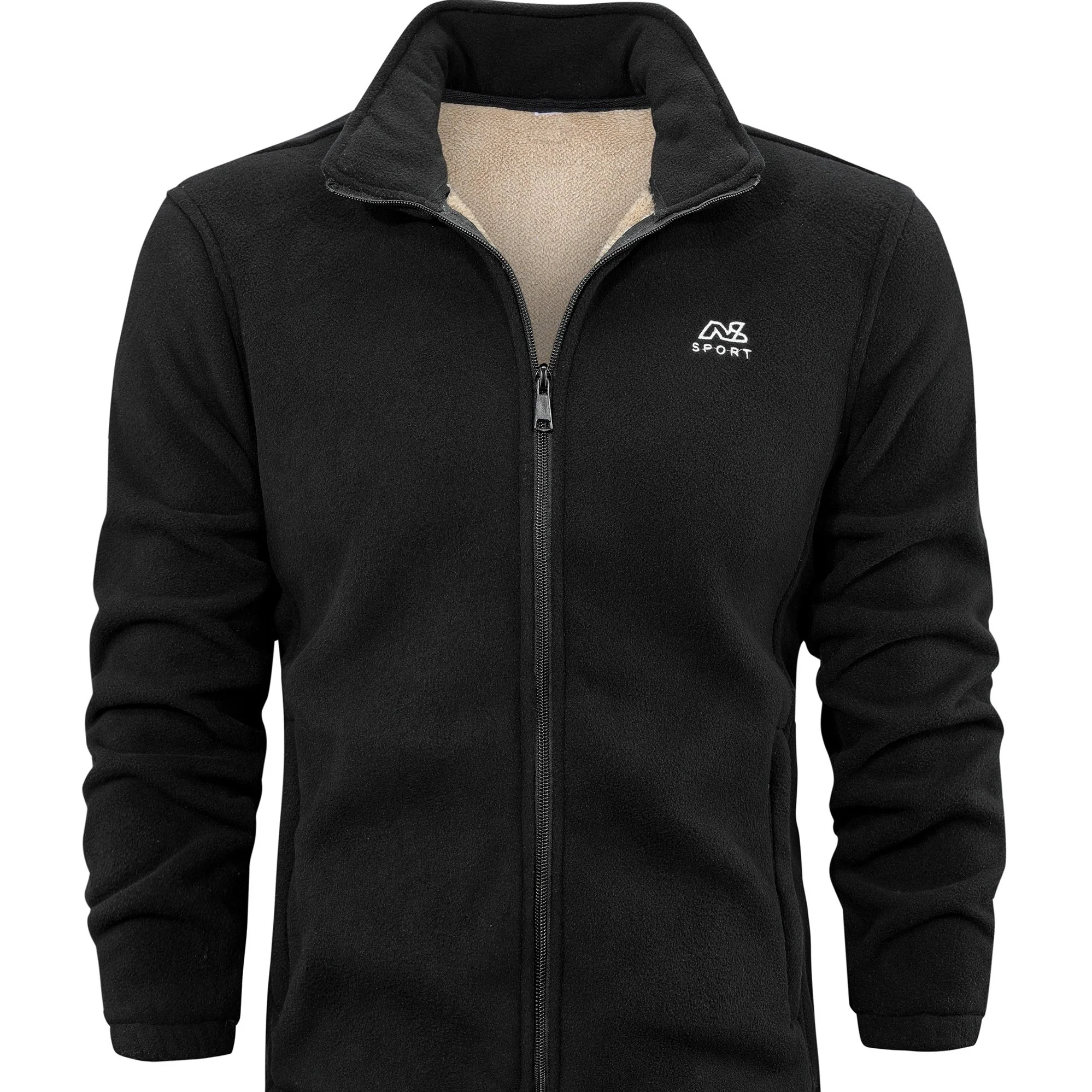 Warm Stand Collar Fleece Jacket, Men's Casual Comfortable Solid Color Zip Up Jacket Coat For Fall Winter - Image 19