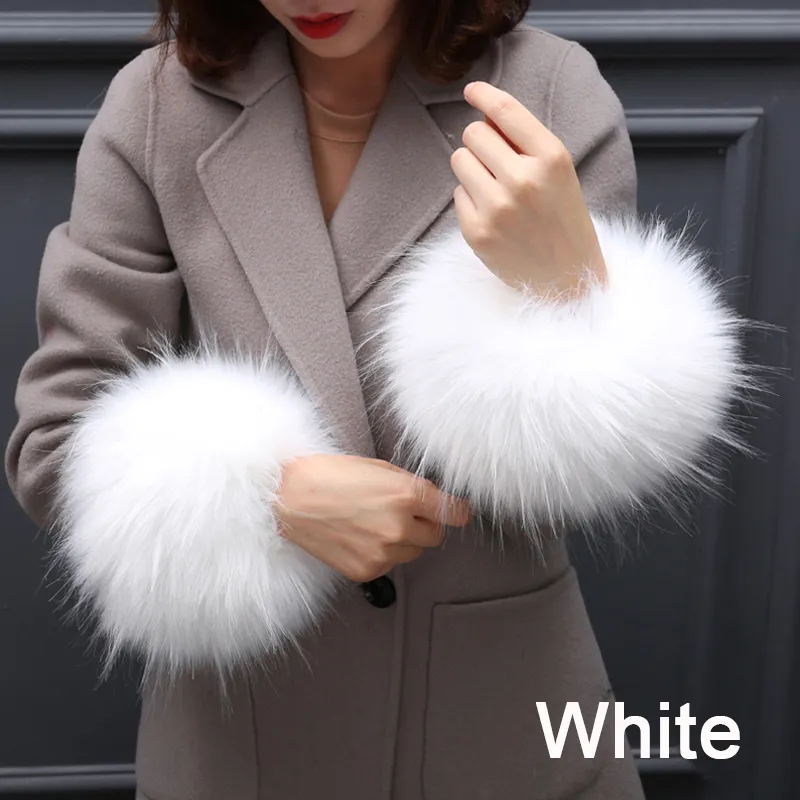 Warmer Faux Fur Plush Windproof cuff sleeve Wrist sleeve winter women Wristband Arms Gloves Accessories - Image 9
