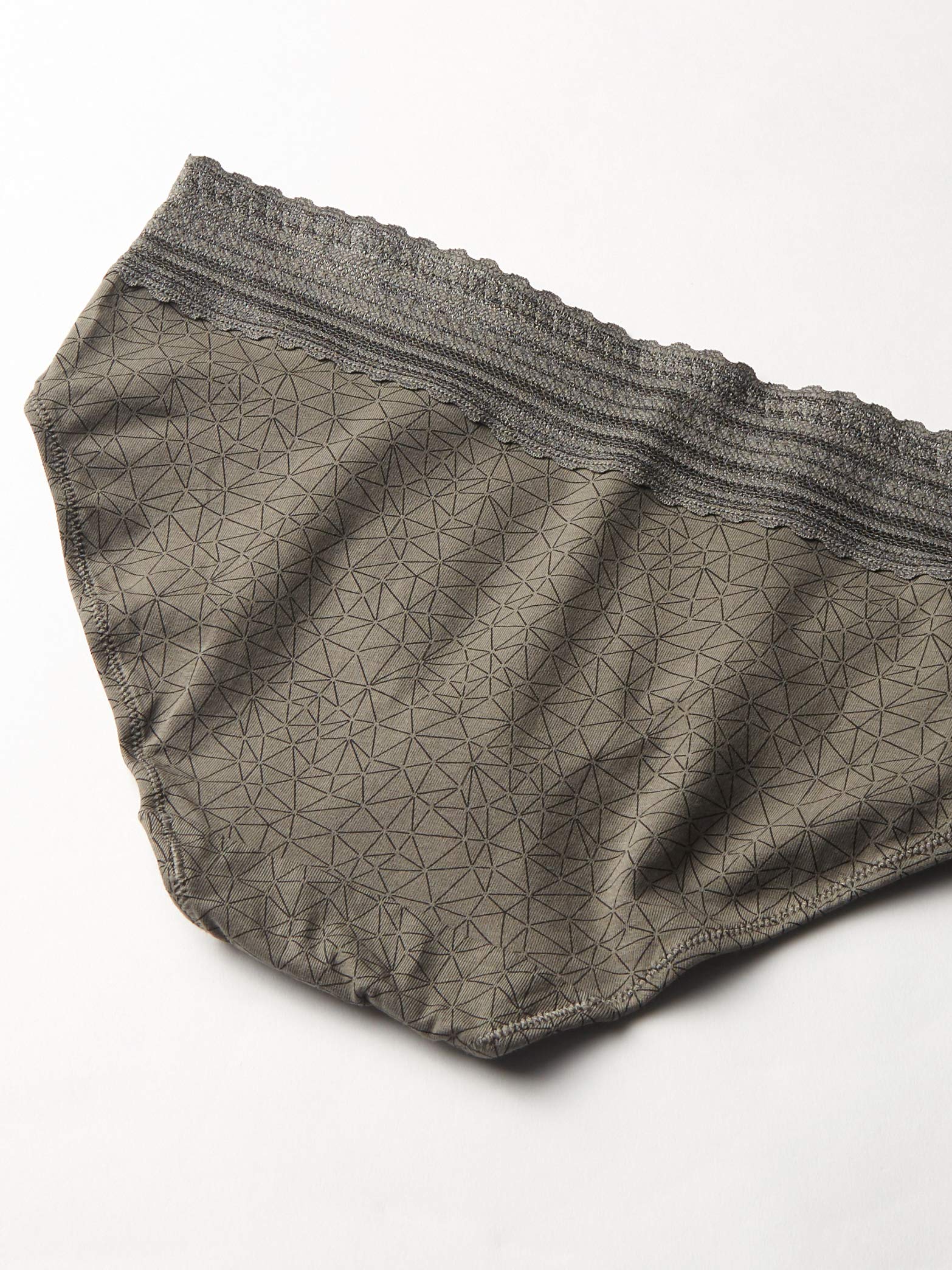 Warner's Women's Blissful Benefits No Muffin Cotton Stretch Lace Hipster Panties Multipack, Stone Crystal Web/Platinum/Black - Image 3