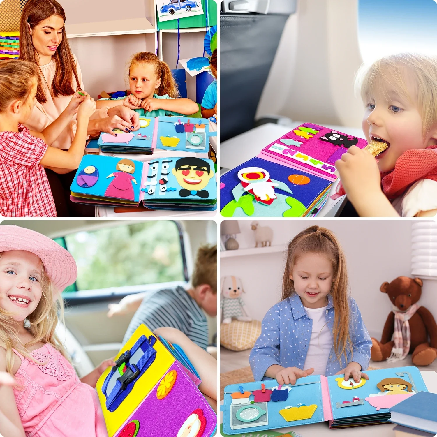 Washable Montessori Toddlers Busy Board 3D Baby Story Cloth Book Early Learning Education Habits Knowledge Develop Dropshipping - Image 9