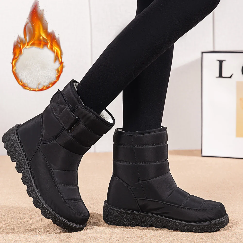 Waterproof Winter Boots for Women 2025 New Faux Fur Long Plush Snow Boots Woman Platform Shoes Warm Cotton Couples Ankle Boots - Image 6