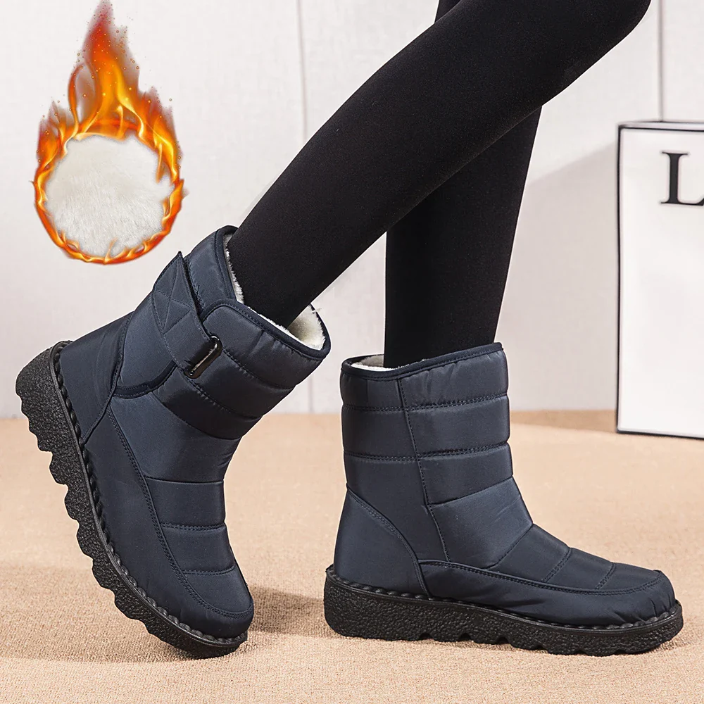 Waterproof Winter Boots for Women 2025 New Faux Fur Long Plush Snow Boots Woman Platform Shoes Warm Cotton Couples Ankle Boots - Image 8