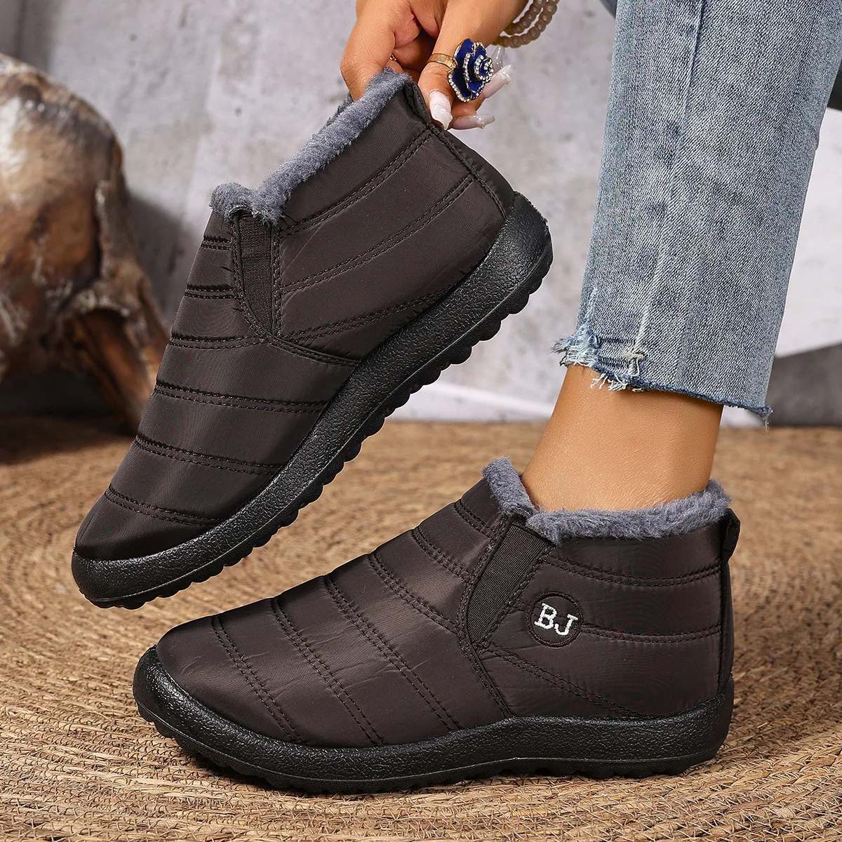 Waterproof Winter Boots for Women 2025 New Plush Snow Boots Women Ankle Boots Warm Black Couples Platform Shoes zapatos de mujer - Image 5