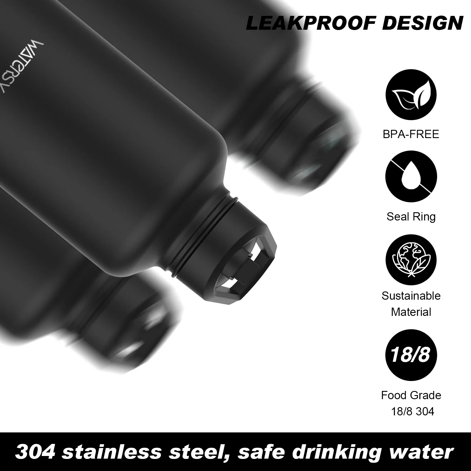 WATERSY 15oz/32oz Stainless Steel Thermal Mug with Handle, Large Capacity Insulated Tumbler Cup, Vacuum Flask Water Bottle - Image 2