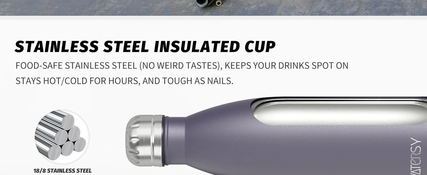 WATERSY 500ml Insulated Water Bottle, Stainless Steel Thermal Leakproof Flask, BPA-Free Double Walled Vacuum Bottle for Sports - Image 13