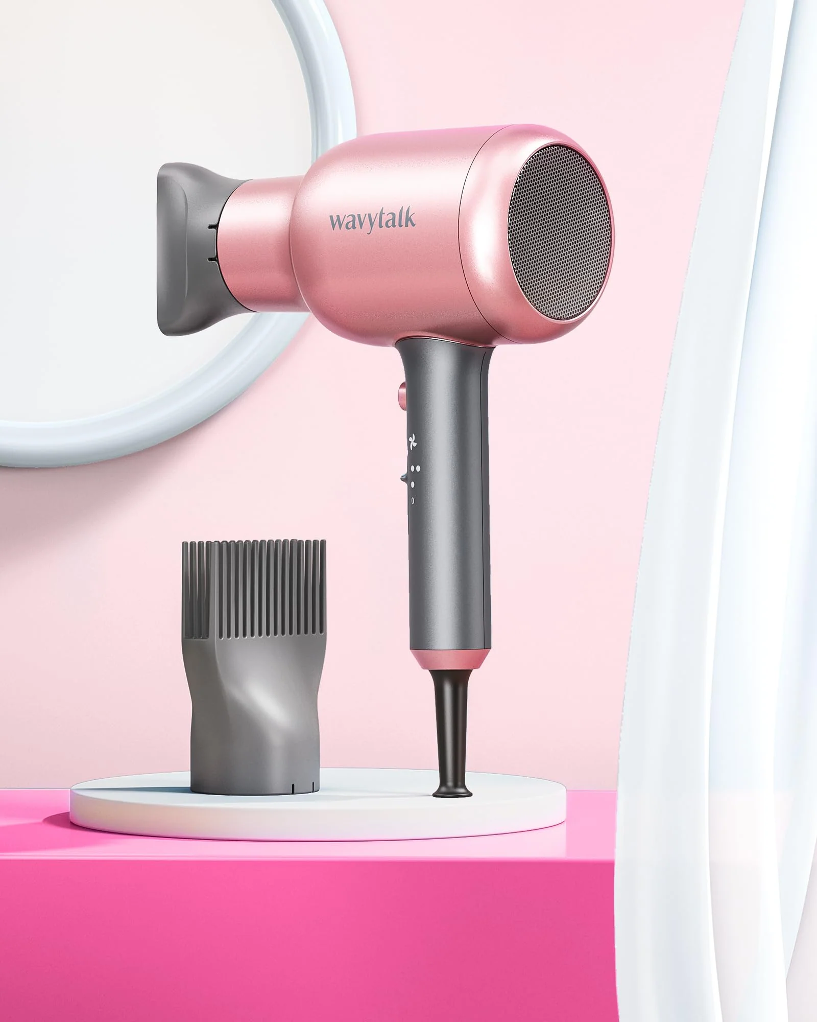 Wavytalk Professional Ionic Hair Dryer Blow Dryer with Diffuser and Concentrator for Curly Hair 1875 Watt Negative Ions Dryer with Ceramic Technology Nozzle for Fast Drying as Salon Light and Quiet - Image 2