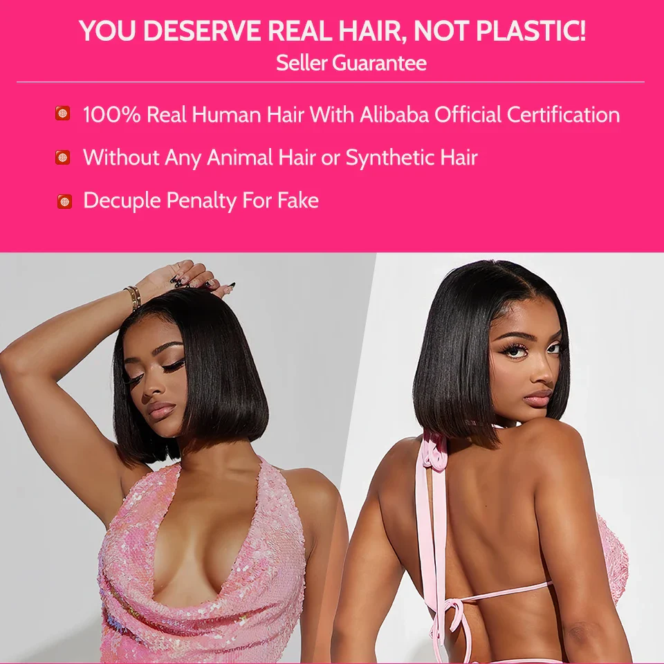Wear Go Bob Wigs For Women Human Hair 180% Straight Glueless Wig Ready To Go Human Hair Wig Pre Cut Preplucked Lace Air Wig Sale - Image 2