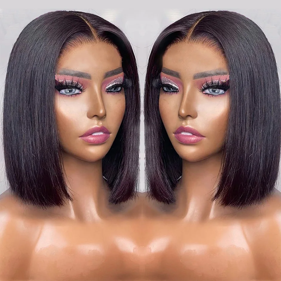 Wear Go Bob Wigs For Women Human Hair 180% Straight Glueless Wig Ready To Go Human Hair Wig Pre Cut Preplucked Lace Air Wig Sale - Image 5