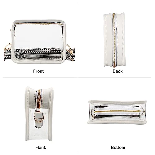 WEDDINGHELPER Clear Purse for Women:Clear Bag Stadium Approved, Crossbody Shoulder Bag with 2 Adjustable Purse Straps for Sporting Events Concerts(B-Red-2) - Image 3