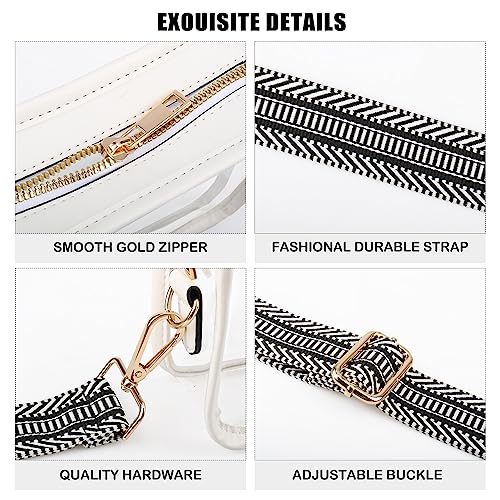 WEDDINGHELPER Clear Purse for Women:Clear Bag Stadium Approved, Crossbody Shoulder Bag with 2 Adjustable Purse Straps for Sporting Events Concerts(B-Red-2) - Image 5