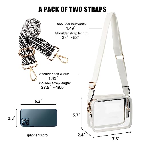 WEDDINGHELPER Clear Purse for Women:Clear Bag Stadium Approved, Crossbody Shoulder Bag with 2 Adjustable Purse Straps for Sporting Events Concerts(B-Red-2) - Image 7