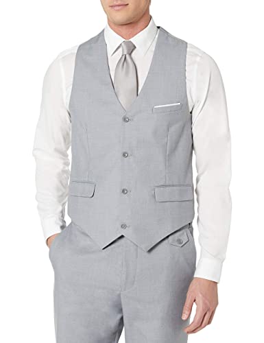 WEEN CHARM Men's Suits Slim Fit,3 Piece Suit for Men,2 Button Blazer Jacket Vest Pants with Tie,Men Tuxedo Suit Set Light Grey - Image 2