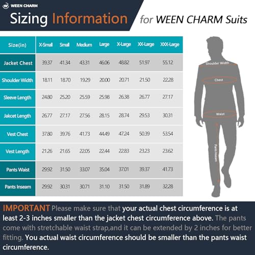 WEEN CHARM Men's Suits Slim Fit,3 Piece Suit for Men,2 Button Blazer Jacket Vest Pants with Tie,Men Tuxedo Suit Set Light Grey - Image 8