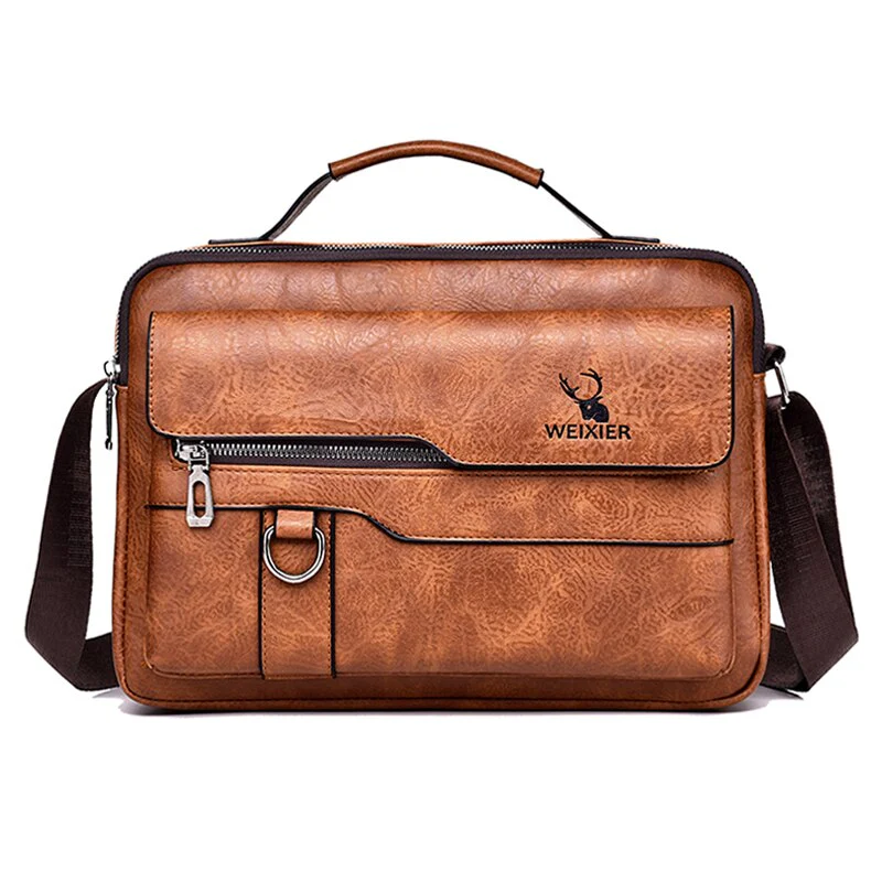 Weixier Men Shoulder Bag for 9.7 Ipad Men PU Leather Flaps Men's Crossbody Bag Business Flap Male Solid Messenger Bag Travel Bag - Image 7