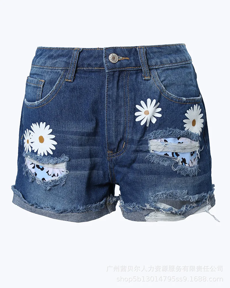 Wepbel Denim Shorts Women's Mid Waist Loose Sexy Hot Short Pants Wash Ripped Short Jeans Summer Straight Jeans - Image 4