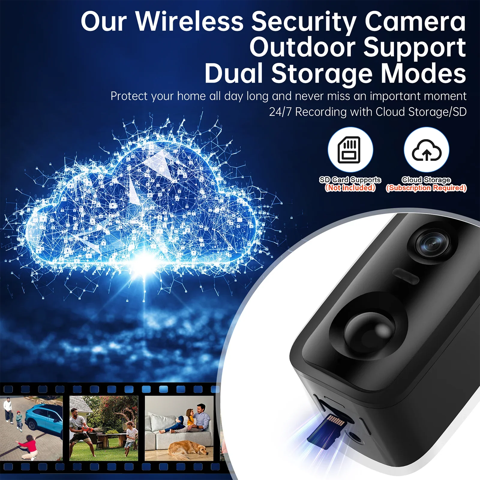 WESECUU 4MP Outdoor Battery Camera Wireless Security Video 2.4G/5G WIFI Network Security Camera - Image 3