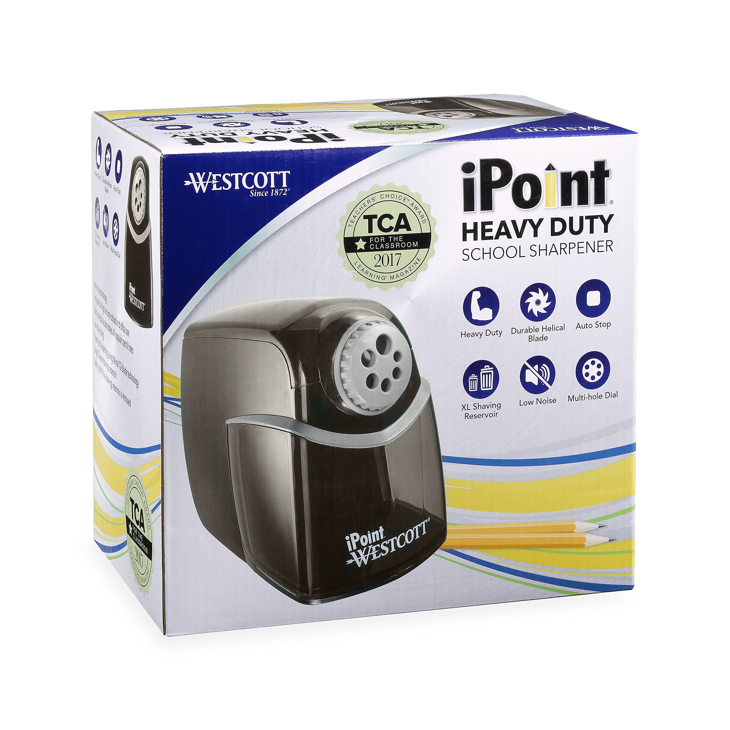 Westcott iPoint Heavy Duty Electric School Sharpener (16681) 8.25" x 7.75" x 5.75" - Image 4