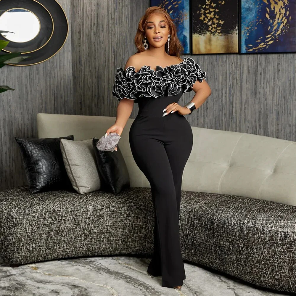 White Elegant Jumpsuits for Women Plus Size African Summer Fashion Wedding Party Clothing Dashiki Ankara Outfits Robe - Image 7