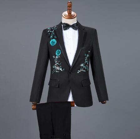 White Embroidered Diamond Suit Men Wedding Groom Tuxedo Suits Mens Stand Collar Prom Stage Costume Mens Suits with Pants Ternos - Image 16
