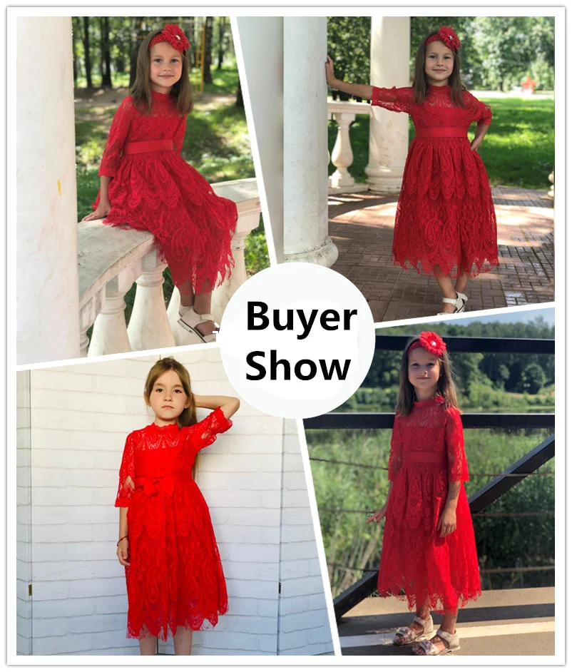 White Girls Ceremony Dress Formal Lace Wedding Dress Party Pageant Gown Dresses Girl Princess Dress Children New Year Costume - Image 10