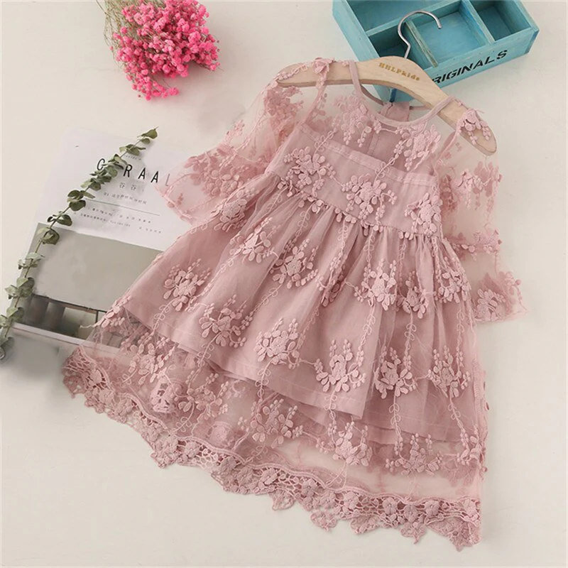 White Girls Ceremony Dress Formal Lace Wedding Dress Party Pageant Gown Dresses Girl Princess Dress Children New Year Costume - Image 6