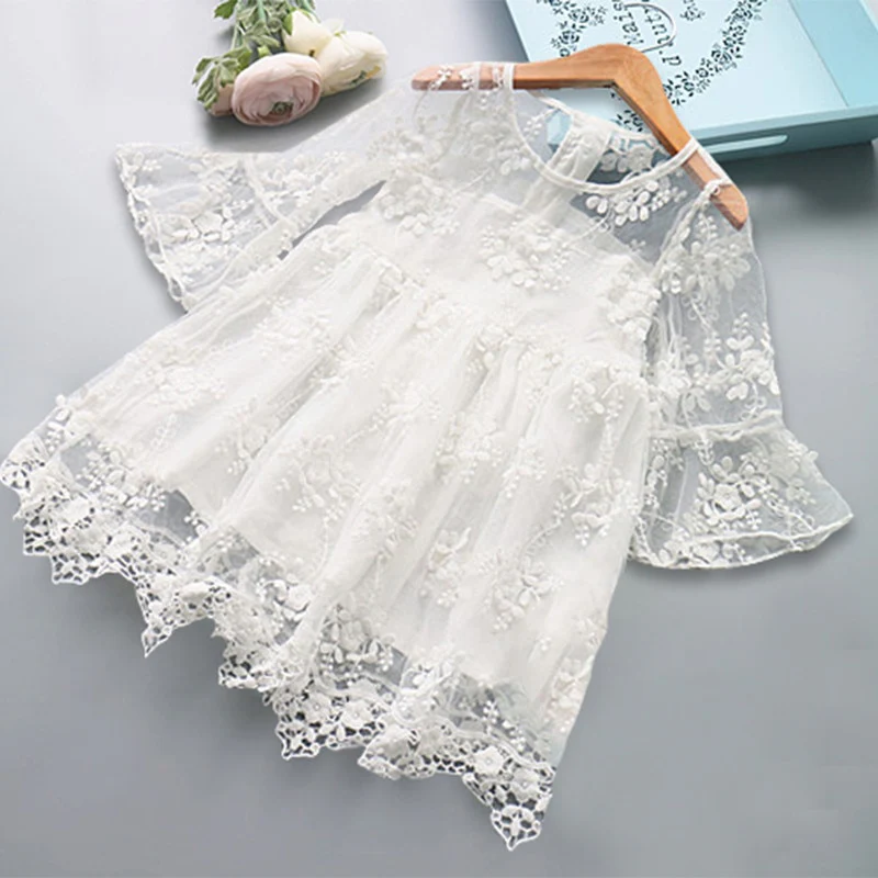 White Girls Ceremony Dress Formal Lace Wedding Dress Party Pageant Gown Dresses Girl Princess Dress Children New Year Costume - Image 8