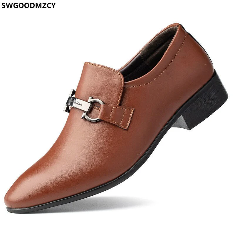 White Shoes Slip on Shoes Men Black Oxford Shoes Men Brown Dress Loafers for Men Office 2023 DERBI Business Suit LEATHER OFFIC - Image 7
