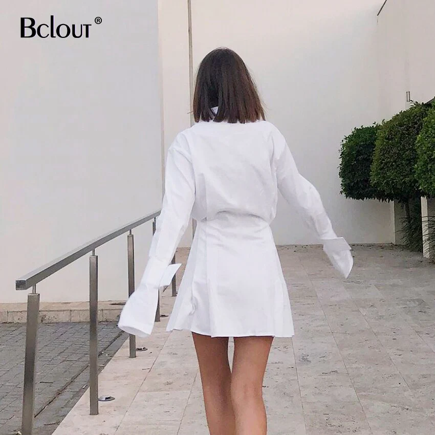 White Short A Line Dress Women New Office Lady Dress Solid Tunic Shirt Dress Female Pocket Cotton Dresses Autumn Green Vestido - Image 8