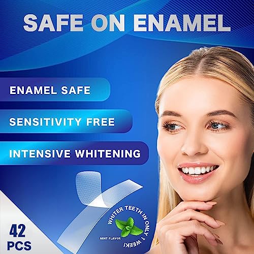 Whitening Strips for Teeth, 42 Upgraded Sensitivity Free Teeth Whitening Strips, Peroxide Free, 21 Treatments, Professional and Safe White Strips - Image 5