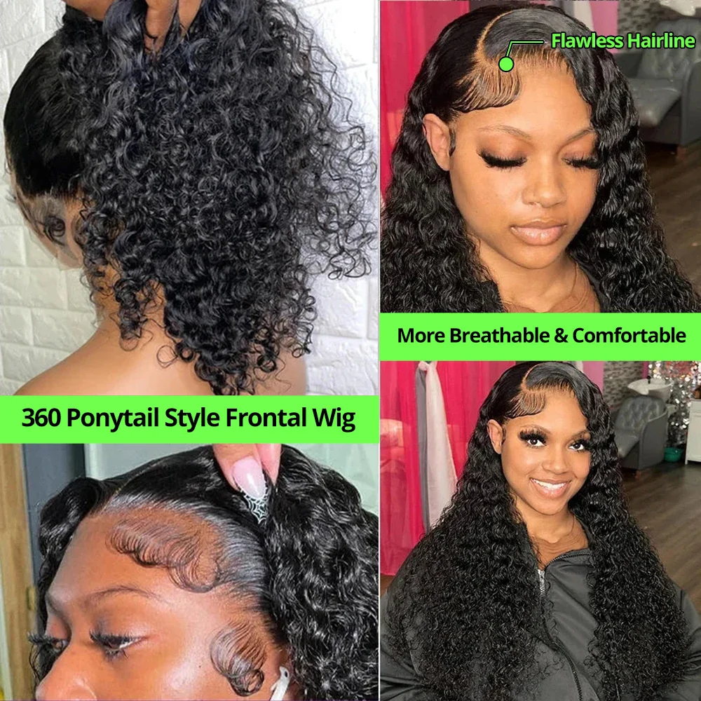 Wig Lace Frontal human hair Wig curl Brazilian human hair Wig human hair balance Full Lace Wig Lace Frontal human hair Wig delivery 3 days France - Image 4