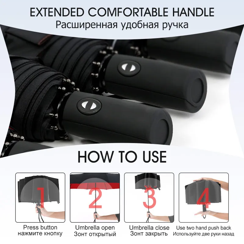 Windproof Double Layer Resistant Umbrella Fully Automatic Rain Men Women 10K Strong Luxury Business Male Large Umbrellas Parasol - Image 5