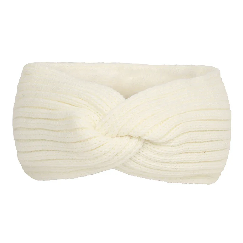 Winter Autumn Thicken Knitting Woolen Wide Headband Plush Lined Headwrap Turban Hairbands For Women Keep Warm Female Ear Warmers - Image 13