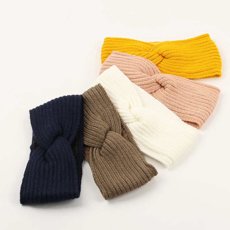 Winter Autumn Thicken Knitting Woolen Wide Headband Plush Lined Headwrap Turban Hairbands For Women Keep Warm Female Ear Warmers - Image 3