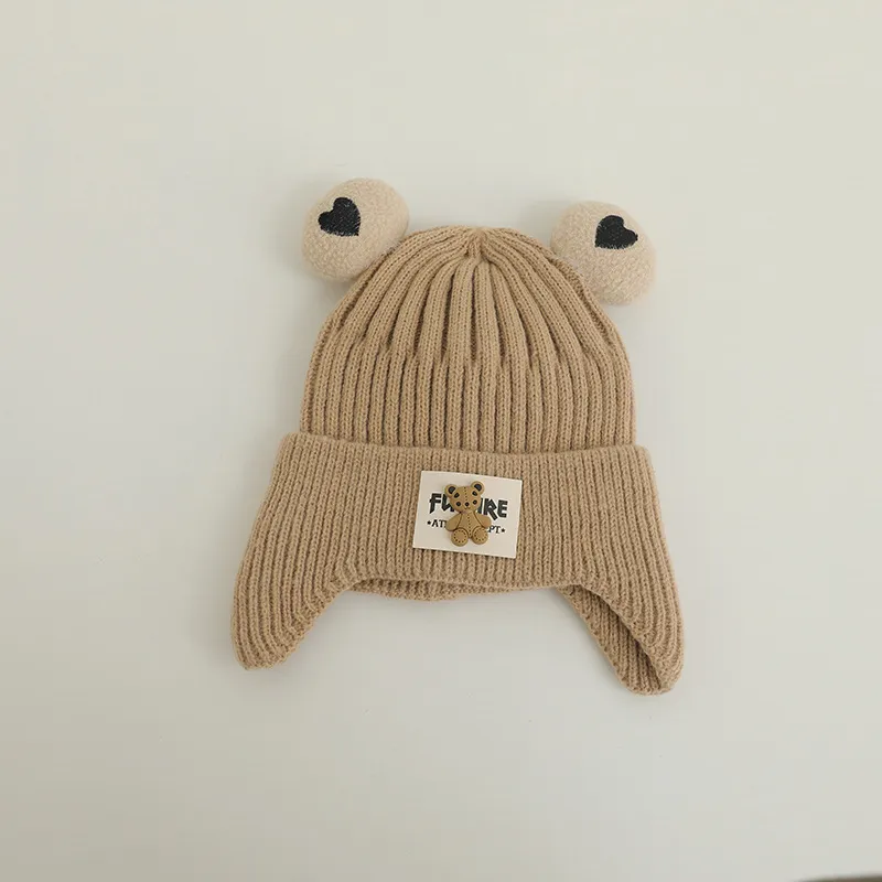 Winter Baby Beanie Cap Cartoon Bear Ear Protection Knitted Hat for Toddler Boys Girls Cute Korean Warm Kids Crochet Hats Gorros - Image 14