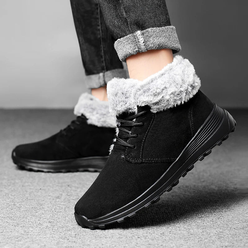 Winter Boots for Men 2025 New Plush Snow Boots Men Ankle Boots Warm Black Couple Cotton Couples Platform Shoes Sneakers - Image 5