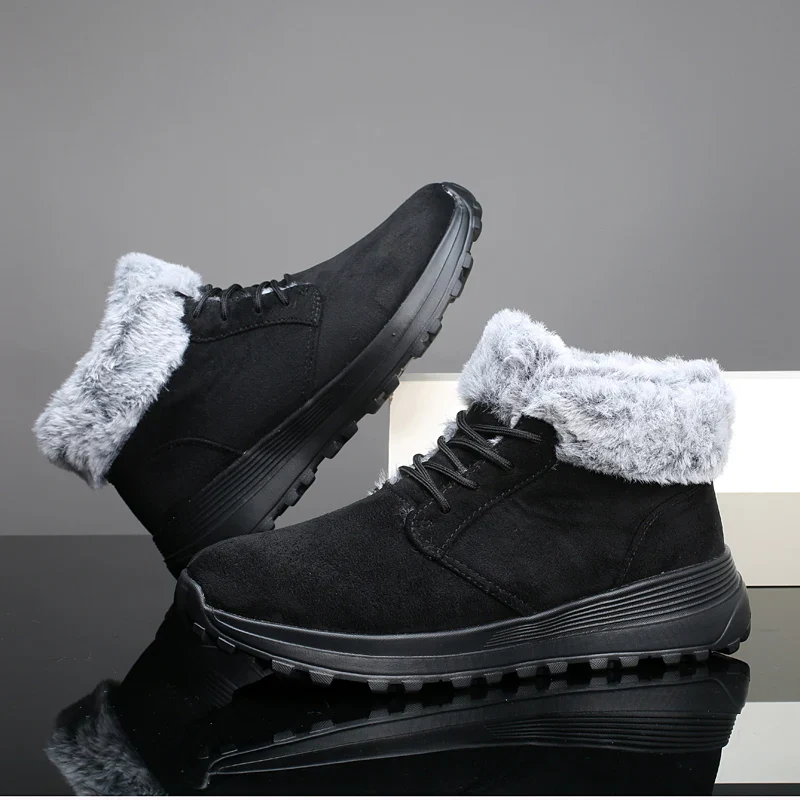 Winter Boots for Men 2025 New Plush Snow Boots Men Ankle Boots Warm Black Couple Cotton Couples Platform Shoes Sneakers - Image 7