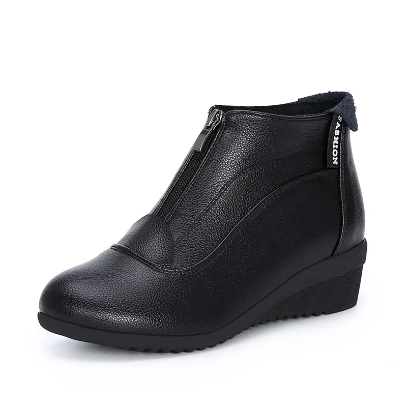 Winter Boots Women 2020 Women Snow Boots Wedge Heels Winter Shoes Women Warm Fur Casual Shoes Zip Women's Shoes Botas Mujer - Image 7