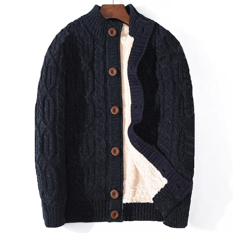 Winter Cardigan Male Thicken Warm Wool Cashmere Winter Coats Sweater Men Clothing 2020 New Outwear Size 4XL 5XL 6XL 7XL - Image 3