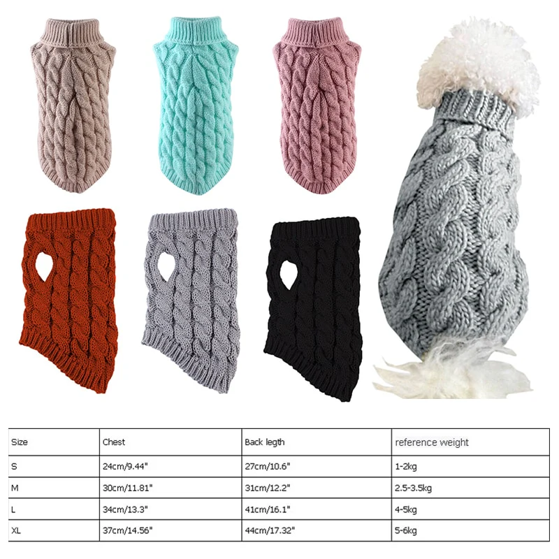 Winter Dog Clothes Chihuahua Soft Puppy Kitten Kitten High Collar Solid Color Design Sweater Fashion Clothing for Pet Dogs Cats - Image 10