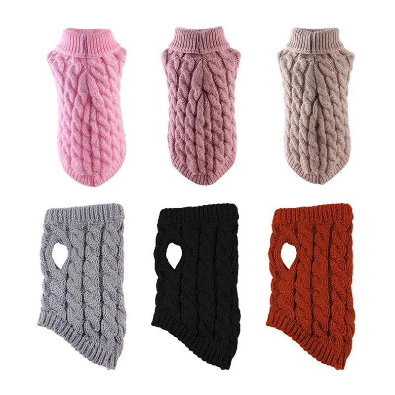 Winter Dog Clothes Chihuahua Soft Puppy Kitten Kitten High Collar Solid Color Design Sweater Fashion Clothing for Pet Dogs Cats - Image 11