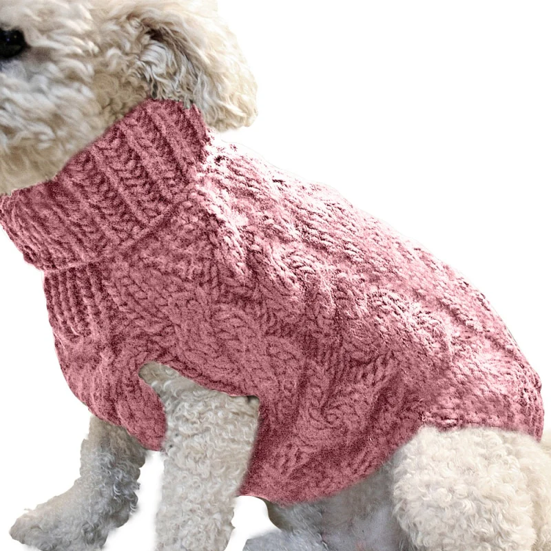 Winter Dog Clothes Chihuahua Soft Puppy Kitten Kitten High Collar Solid Color Design Sweater Fashion Clothing for Pet Dogs Cats - Image 5