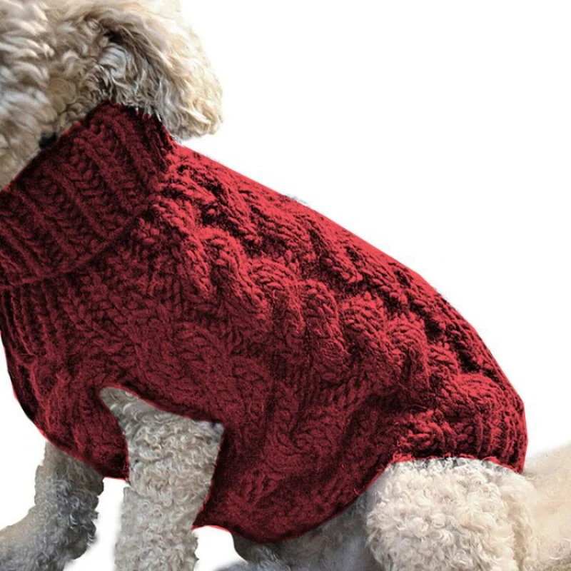 Winter Dog Clothes Chihuahua Soft Puppy Kitten Kitten High Collar Solid Color Design Sweater Fashion Clothing for Pet Dogs Cats - Image 9